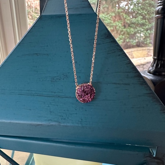 NWT Henri Bendel Rose Gold Purple Swarovski Crystal Orb Pendant